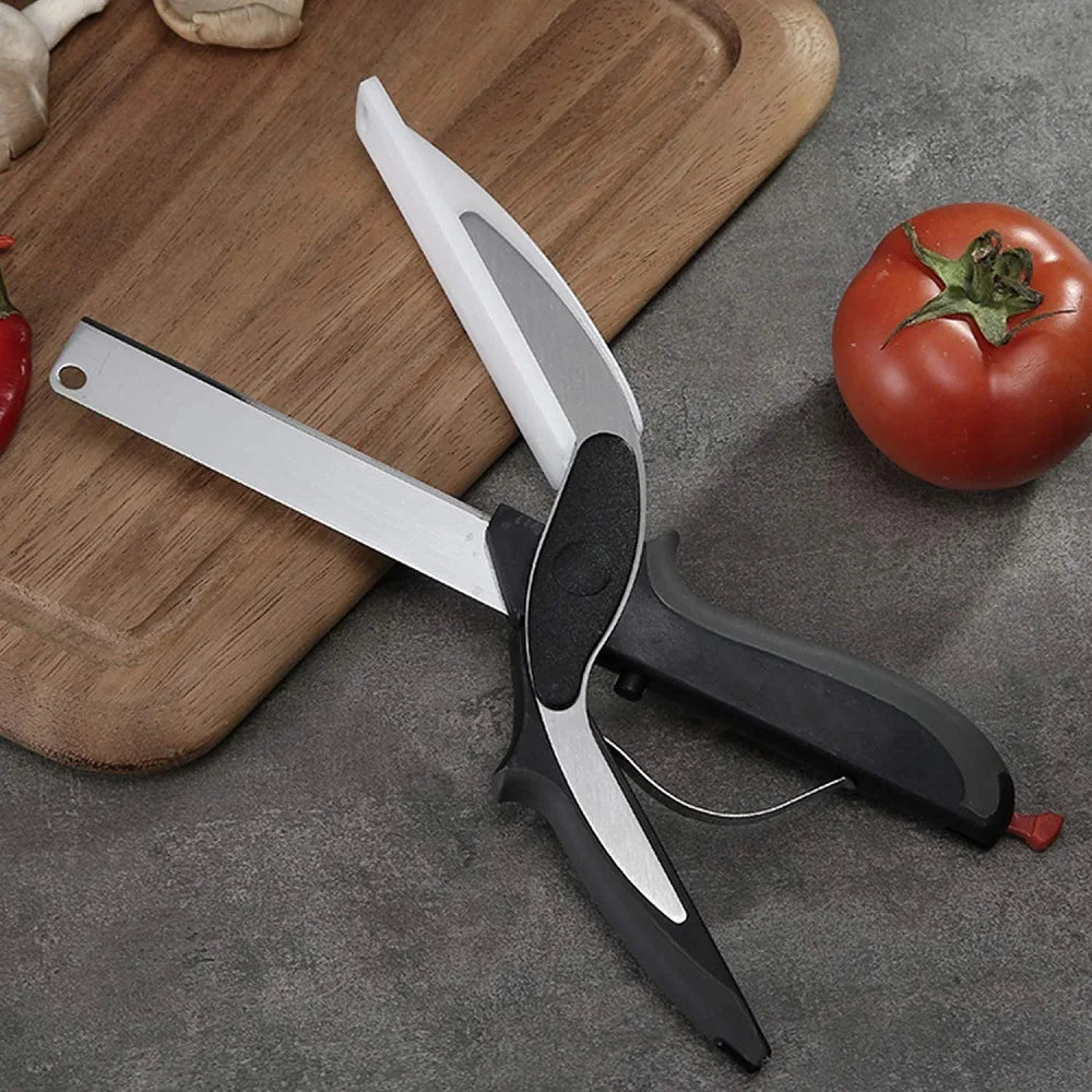 Dobeli Separable Stainless Steel Barbecue Steak Cutting Shear Household Vegetable Scissors 2 In 1 Multi Kitchen Tool Fruit Knife